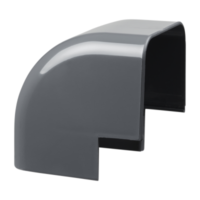 Haakse buitenbocht GRIJS 80x60 mm voor airco montagekanaal Haakse buitenbocht GRIJS 80x60 mm voor airco montagekanaal